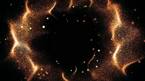 Golden waves moving from the center. Stock Footage 94876499