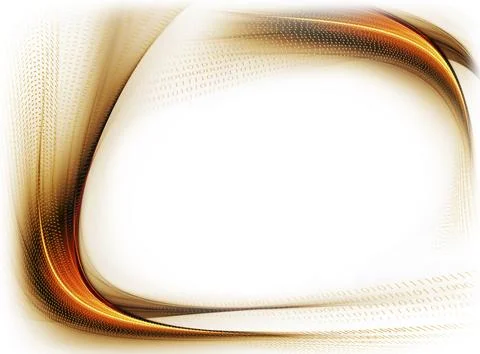 Golden wavy frame with copy space on white background, internet concept, binary イラスト素材