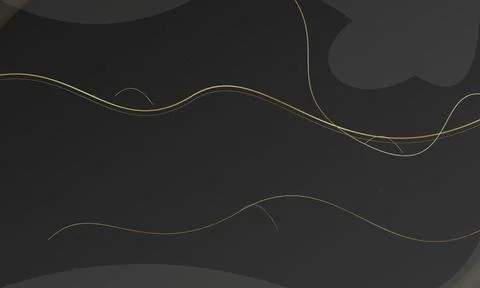 Golden wavy lines create an abstract vector illustration on a dark background Illustrazione stock
