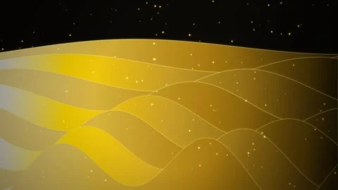 Golden Wavy Lines Loop - Sparkling Star Luxury Glitter Backdrop Video stock 341786576
