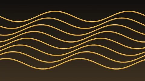 Golden wavy lines pattern on a dark brown background for luxury design Stock Illustration