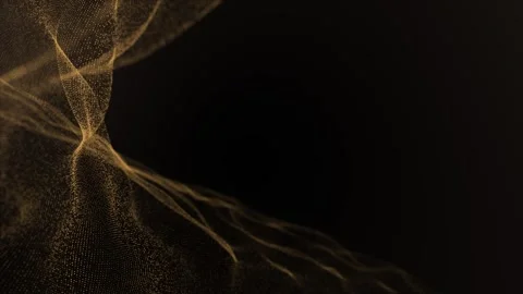 Golden Wavy Particles Background Stock Footage 263972241