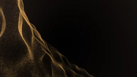 Golden Wavy Particles Background Stock Footage 263972259