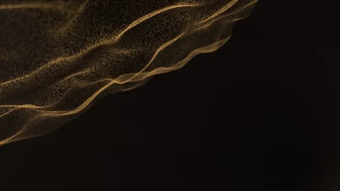Golden Wavy Particles Background Stock Footage 263972261
