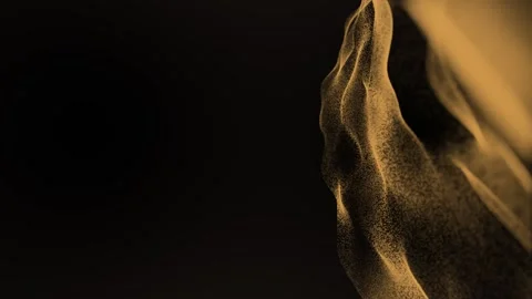 Golden Wavy Particles Background Stock Footage 263972275