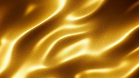 Golden wavy silk motion background seamless loop Stock-Footage 71762083