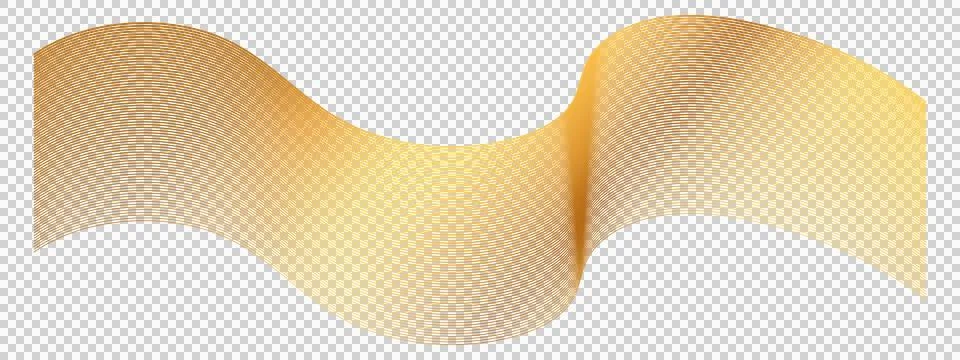 Golden wavy striped pattern with horizontal lines on white background  abst.. Stock Illustration