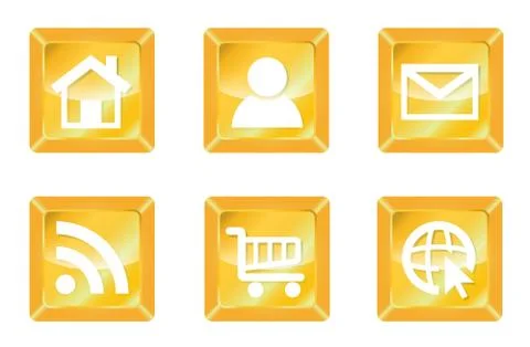 Golden web button Stock Illustration