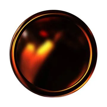 Golden Web button isolated on white background. Unique design - black fire... Stockfoto's