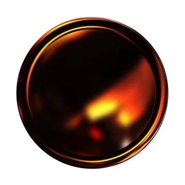 Golden Web button isolated on white background. Unique design - black fire... Foto stock