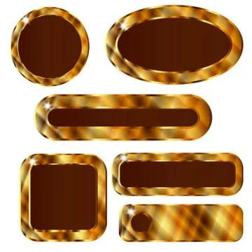 Golden Web Buttons Illustrazione stock