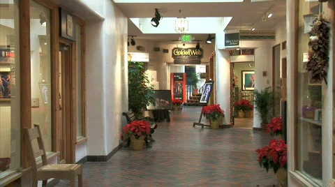Golden Web Jewelry Hallway-zooms Stock Footage