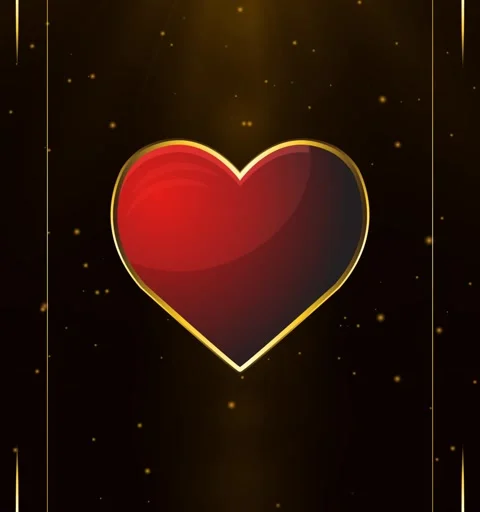 Golden wedding frame with heart shape green screen background Stock Footage 283281035