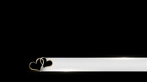 Golden Wedding Particles Background – Romantic Bokeh &amp; Heart Dust – Luxury Celeb Stock Footage 331481969