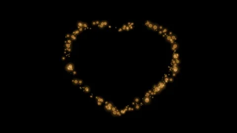 Golden Wedding Particles Background – Romantic Bokeh &amp; Heart Dust – Luxury Celeb 库存影片 331481983