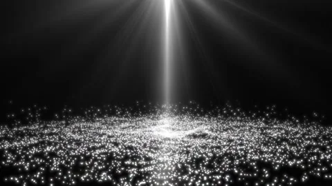 Golden Wedding Particles Flowing Upwards on Dark Background. Video stock 337016776