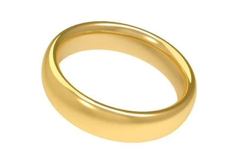 Golden wedding ring concept  3d illustration Stock Illustration