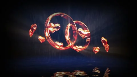 Golden wedding rings 스톡 동영상 128663528