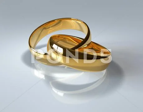 Golden wedding rings Stock Illustration