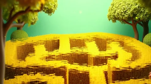 Golden Wheat Maze: A 3D Render of a Maze with a Wheat Texture in a Magical Ench Stock Footage 318052477