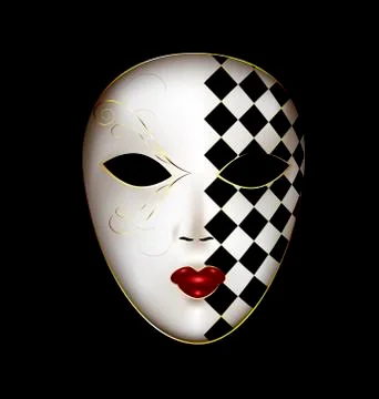 Golden white mask Stock Illustration