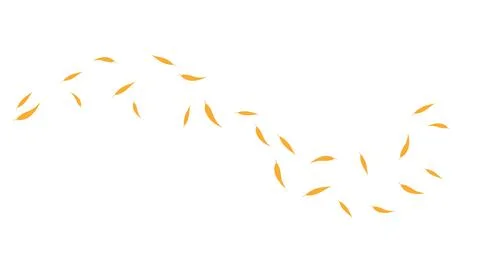 Golden willow tree leaves floating in air illustration Stock-Illustration
