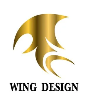 Golden wing design Stock Illustration