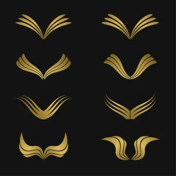 Golden Wing set Stock Illustration