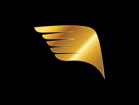 Golden Wing Vector Sign Illustrazione stock