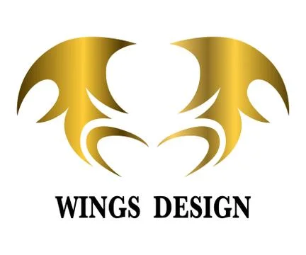 Golden wings design Stock Illustration