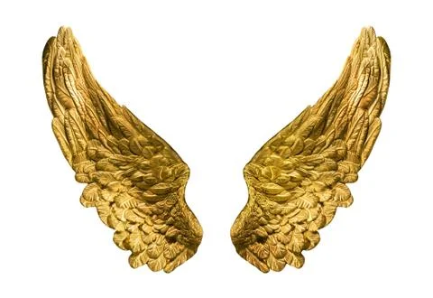 Golden wings isolated Stock Illustration