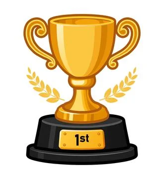 Golden Winner Trophy Cup Ilustración de archivo