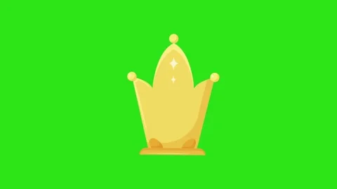 Golden Winner Trophy Icon Animation with Sparkles on Green Screen Background Stock Footage 345931255