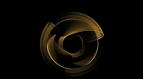 Golden wire circle in motion Stock Footage 36521432