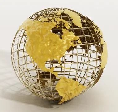 Golden wire earth Stock Illustration