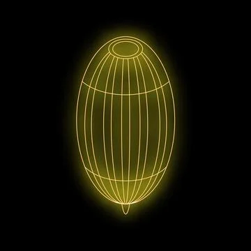 Golden wireframe shape glowing on black background Illustrazione stock