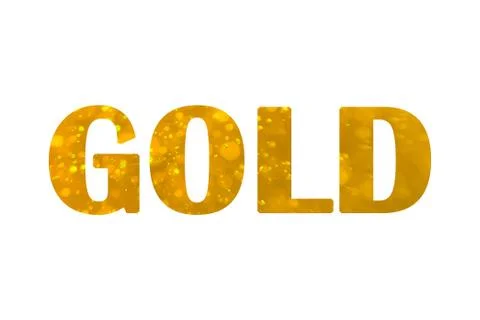 The golden word GOLD on white background Stock Photos