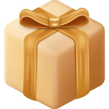 Golden wrapped gift vector icon isolated on white 库存插图
