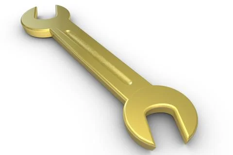 Golden wrench Stock Illustration