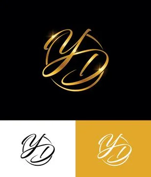 Golden YDG MOnogram INitial Logo Stock Illustration