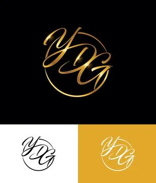 Golden YDG Monogram Initial Logo Stock Illustration