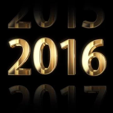 Golden year 2016 Stock Illustration