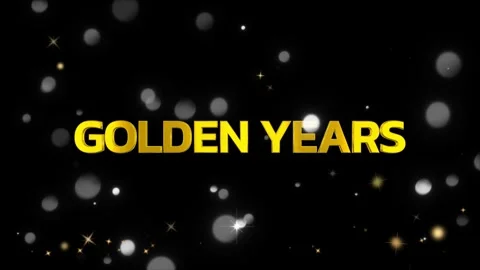 Golden years text animation with sparkling lights with typography moving 库存影片 345212949