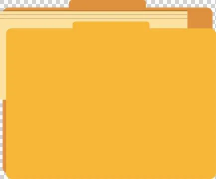 A golden yellow file folder with papers inside, ready for organizing docume.. Illustrazione stock