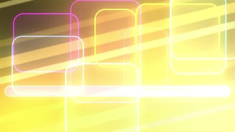 Golden yellow gradient with glowing rounded geometric frames, Seamless Loop Stock Footage 341858463
