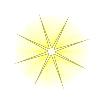 Golden yellow light flare vector element isolated Stock Illustration