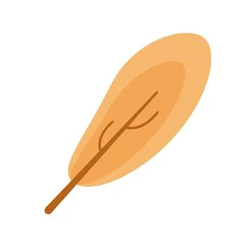 Golden yellow oval leaf shape. Vector Stock Illustration
