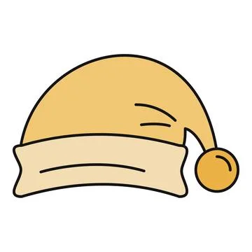 Golden yellow santa hat vector illustration icon Stock Illustration