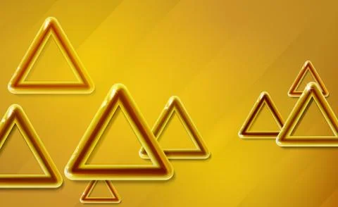 Golden, yellow triangles background glossy start-up presentation Stock Illustration