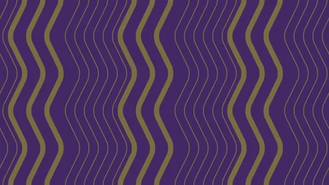 Golden zigzag waves flowing symmetrically across a dark purple canvas Stock Footage 316784079